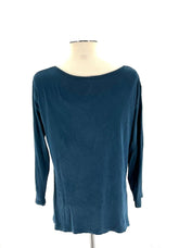 Womens Size Large T-Shirt Very Soft Lightly Ribbed Blue Shirt 100% Cotton - TheRealThreads